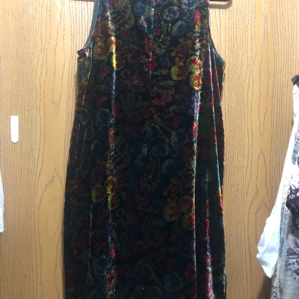 Loft velvet floral swing dress - Picture 3 of 5